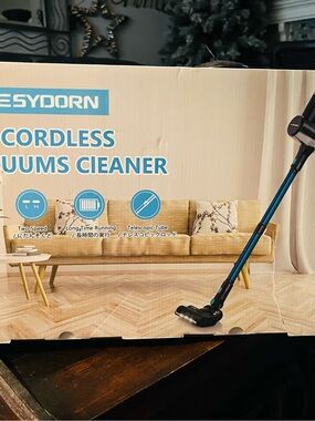 Blue Cordless Vacuum Cleaner - Lightweight Stick Vacuum